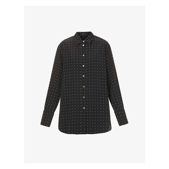 JOSEPH NWT Brooks Silk Black / Ivory Polka Dot Shirt - Picture 5 of 13